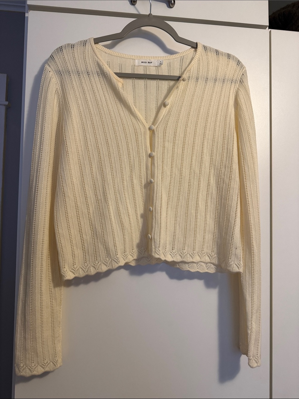 Mossimo Cream Knit Button-Up Cardigan